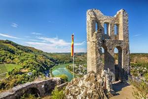 Sight Prints: Ruin of Grevenburg above the Moselle and Traben-Trarbach