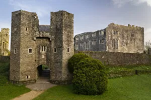 Images Dated 28th May 2021: The ruins of Berry Pomeroy Castle at dawn, South Hams, Devon, England