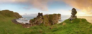 Coastal Landscape Prints: Ruins of Kinbane Castle at sunrise