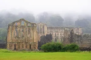 Yorkshire Prints: Ruins of Rievaulx Abbey, one of the first Cistercian abbeys to be founded in England in around 1130