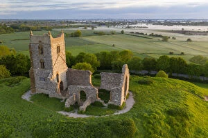Images Dated 11th August 2020: The ruins of St MichaelaA┬ÇA┬Ös Church at Burrow Mump, Somerset, England. Spring (May) 2019