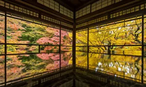 Seasons Gallery: Rurikoin Temple Garden Reflection, Kyoto, Japan