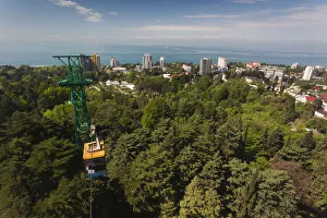 Black Sea Prints: Russia, Black Sea Coast, Sochi, elevated city view from the Arboretum Park cable car