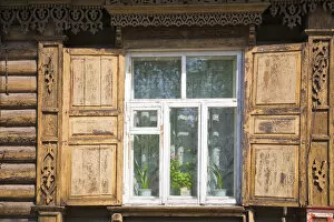 Images Dated 25th May 2010: Russia, Irkutsk, Wooden shutters on house