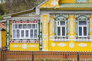 Plyos Prints: Russia, Ivanovo Oblast, Golden Ring, Plyos, house with traditional Russian architecture