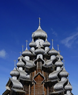 Cupolas Prints: Russia, Karelia, Lake Onega, Kizhi Island