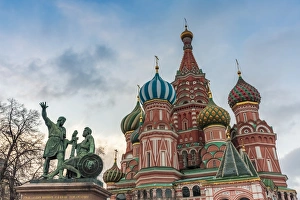 Russian Federation Prints: Russia, Moscow, Red Square, St. Basils Cathedral