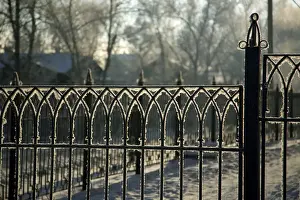 Irkutsk Prints: Russia; Siberia; Irkutsk; Frost on an iron gate early morning