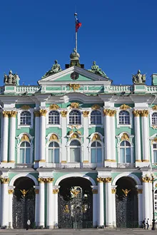 Winter Palace Prints: Russia, St. Petersburg, Center, Dvotsovaya Square, Winter Palace and Hermitage Museum