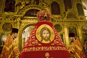 Russia, St. Petersburg; During an Easter Orthodox ceremony at Vladimirski Cathedral Russia, St. Petersburg; During an Easter Orthodox ceremony at Vladimirski Cathedral
