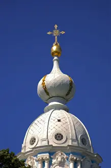 Architectural Detail Prints: Russia, St. Petersburg; One of the numerous cupolas of Smolny Cathedral