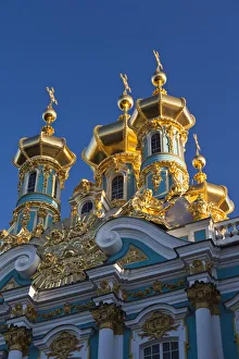 Russia, St. Petersburg, Pushkin-Tsarskoye Selo, Catherine Palace Chapel detail