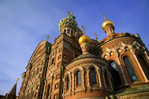 Russia, St. Petersburg; A detail of the restored Church of Christ the Saviour