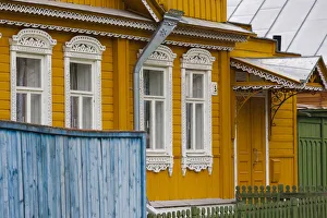 Russian Federation Prints: Russia, Vladimir Oblast, Golden Ring, Suzdal, traditional Russian buildings, window
