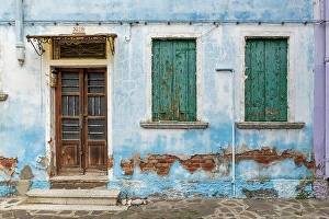 Burano Prints: Rustic Door & Windows, Burano, Venice, Italy