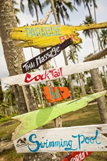Rustic sign, Ko Kut, nr. Ko Chang, Thailand