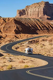 Images Dated 5th January 2023: RV on a road in Goblin Valley State Park Utah, USA