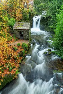 Cascade Prints: Rydal Beck & Hut in Autumn, Lake District National Park, Cumbria, England