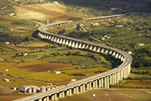 Motorway Prints: S-Bend Shape Motorway, Sicily, Italy