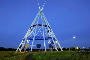 Man Made Prints: Saamis Tepee at dusk Medicine Hat, Alberta, Canada
