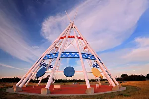 Prairie Province Prints: Saamis Tepee at sunset Medicine Hat, Alberta, Canada