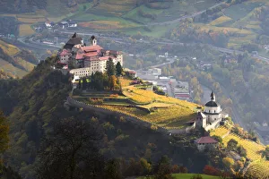 Small Town Prints: Sabbiona convent in Isarco valley Europe, Italy, Trentino Alto Adige, Bolzano