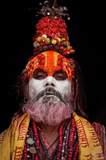 Images Dated 14th September 2023: Sadhu (hindu holy man) at Pashupatinath Temple, Kathmandu, Nepal