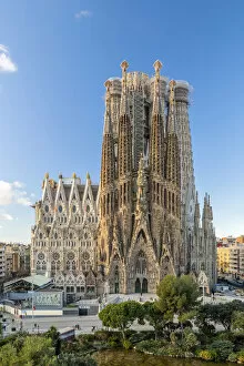 Images Dated 4th February 2021: Sagrada Familia basilica church, Nativity facade, Barcelona, Catalonia, Spain