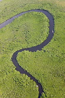 Images Dated 29th August 2012: Sail boat & aerial view of rain forest, Daintree River, Daintree National Park, Queensland