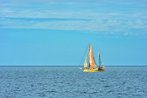 Lawrence Prints: Sailboat on Gulf of St. Lawrence, Gaspe Peninsula, Quebec, Canada