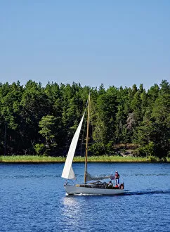 Images Dated 1st February 2022: Sailboat at the Lake Malar, Stockholm, Stockholm County, Sweden