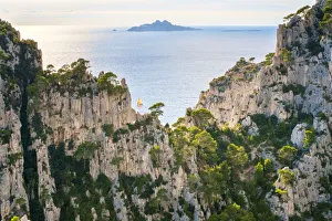 Calanques Prints: Sailboat passing Calanque d En-Vau, Parc National des Calanques
