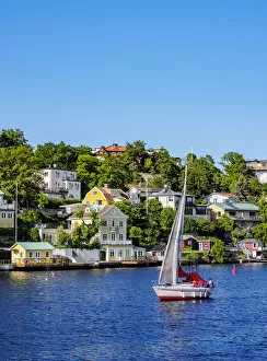 Sailboat by the Stora Essingen, Stockholm, Stockholm County, Sweden