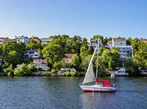 Images Dated 1st February 2022: Sailboat by the Stora Essingen, Stockholm, Stockholm County, Sweden