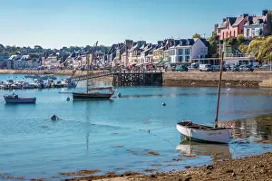 Breton Prints: Sailboats in the harbor of Camaret-sur-Mer, Finistere, Brittany, France