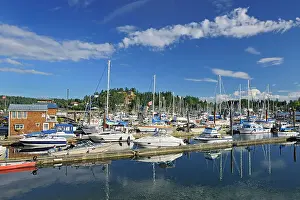 Provinces Prints: Sailboats in marina Gibsons, British Columbia, Canada