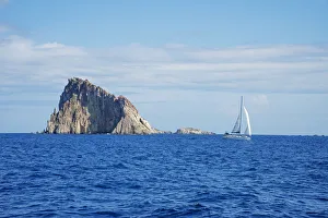 Aeolian Islands Gallery: Sailing at Basiluzzo Cliff, Panarea, Aeolian Islands, Sicily, Italy, Europe