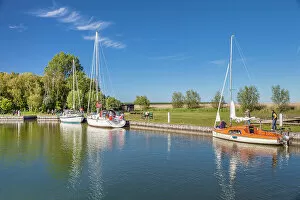 Ahrenshoop Gallery: Sailing boats in the Bodden harbour of Althagen, Mecklenburg-Western Pomerania, Baltic Sea
