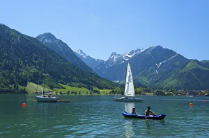 Sailing boats at Lake Achensee, Tyrol, Austria