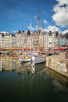 Honfleur Prints: Sailing boats in the old port of Honfleur, Calvados, Normandy, France