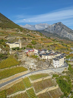Rhone Valley Prints: Saillon, Rhone Valley, Valais, Switzerland