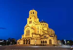 Saint Alexander Nevsky Cathedral at dusk, Sofia. Bulgaria