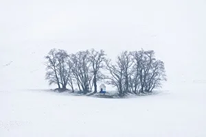 Natural Gallery: Saint Barbora Chapel in winter, Strazovice, Hodonin District, South Moravian Region, Moravia