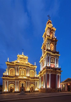 Saint Francis Church, twilight, Salta, Argentina