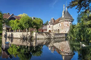 Distinguished Prints: Saint-Germain-de-Livet moated castle, Calvados, Normandy, France