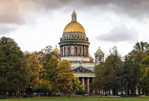 Leningrad Prints: Saint Isaacs Cathedral (Isaakievskiy Sobor) as seen from Alexander Garden