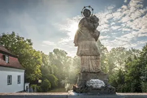 Saint Prints: Saint Johann Nepumuk at the bridge over the Glonn river in Hohenkammer, Upper Bavaria