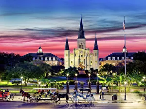 Louisiana Prints: Saint Louis Cathedral on Jackson Square, New Orleans, Louisiana, USA