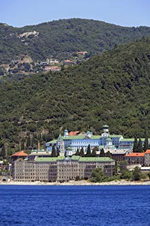 Saint Panteleimon Monastery, Athos Peninsula, Mount Athos, Chalkidiki, Greece Saint Panteleimon Monastery, Athos Peninsula, Mount Athos, Chalkidiki, Greece