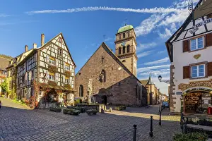 Grand Est Prints: Sainte-Croix church, Kaysersberg, Haut-Rhin, Alsace, Grand Est, France